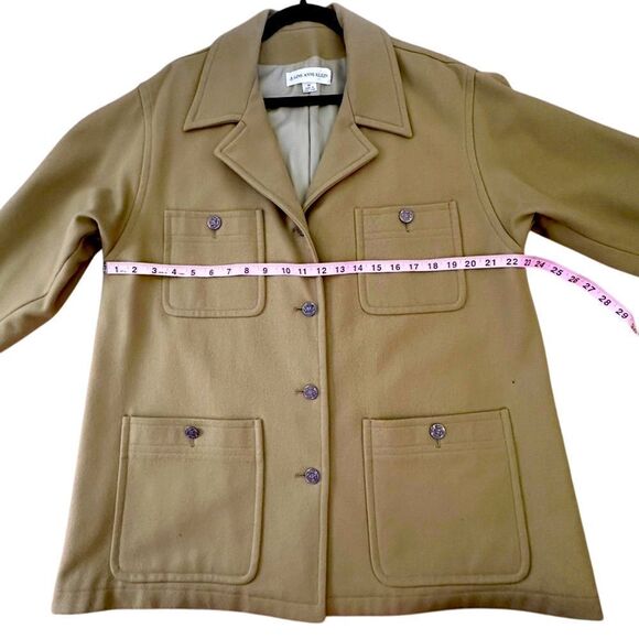 A line Anne Klein ~ Vintage Celadon Green Wool Coat ~ fully lined ~ size M - Picture 13 of 16